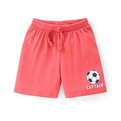Babyhug Cotton Single Jersey Knit Shorts Stripes & Football Print Pack Of 3 - Blue & Red