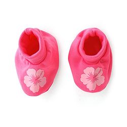 Babyhug 100% Cotton Knit Mittens & Booties Set Floral Print- Pink