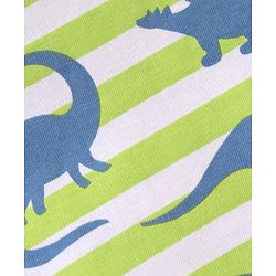 Babyhug Cotton Single Jersey Knit Half Sleeves Night Suit Stripes & Dino Print - Green & White