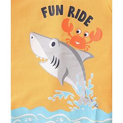 Babyhug Cotton Single Jersey Knit Half Sleeves Night Suit with Shark Print - Multicolor