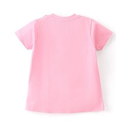 Babyhug Cotton Knit Half Sleeves Capri Night Suit With Rainbow Print - Pink