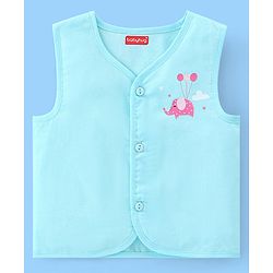 Babyhug 100% Cotton Front Open Sleeveless Jhablas Elephant & Polka Dots Print Pack of 5 - Multicolour
