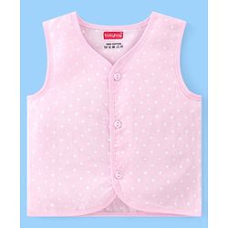 Babyhug 100% Cotton Front Open Sleeveless Jhablas Elephant & Polka Dots Print Pack of 5 - Multicolour