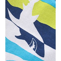 Babyhug Single Jersey Knit Half Sleeves Night Suit Shark Print - Multicolour