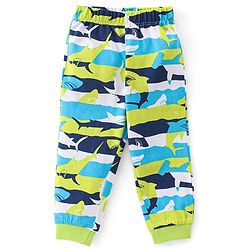 Babyhug Single Jersey Knit Half Sleeves Night Suit Shark Print - Multicolour