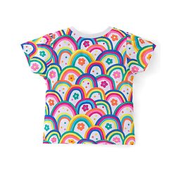 Babyhug Cotton Single Jersey Knit Half Sleeves Night Suit Floral Print - Multicolour