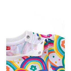 Babyhug Cotton Single Jersey Knit Half Sleeves Night Suit Floral Print - Multicolour