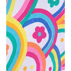 Babyhug Cotton Single Jersey Knit Half Sleeves Night Suit Floral Print - Multicolour