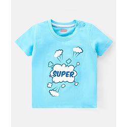 Babyhug 100% Cotton Knit Half Sleeves T-Shirt With Stripe & Text Graphics Pack Of 3 - Yellow & Blue
