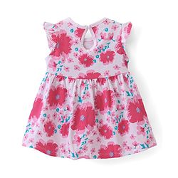 Babyhug  Cotton Jersey Knit Frill Sleeves Frock with Floral Print Pack of 2 - Multicolour