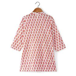 Babyhug 100% Cotton Woven Full Sleeves Kurta & Dhoti Set With Floral Print - White