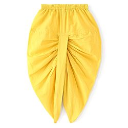 Babyhug 100% Cotton Woven Full Sleeves Kurta & Dhoti Set With Elephant Print - Yellow