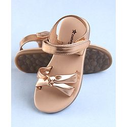 Cute Walk by Babyhug Velcro Closure Sandal with Knot Design - Golden