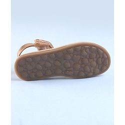 Cute Walk by Babyhug Velcro Closure Sandal with Knot Design - Golden