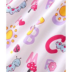 Babyhug 100% Cotton Jersey Knit Sleeveless Frock With Bloomer Butterfly Print - White
