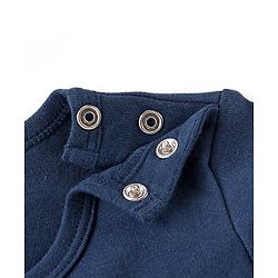 Babyhug 100% Cotton Knit Full Sleeves Onesie with Bear Print - Navy Blue