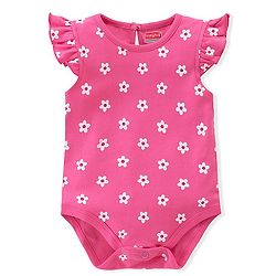 Babyhug 100% Cotton Knit Sleeveless with Frill Detailing Onesie Pack of 3 Text & Floral Print - Mutlicolour