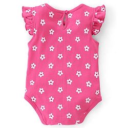 Babyhug 100% Cotton Knit Sleeveless with Frill Detailing Onesie Pack of 3 Text & Floral Print - Mutlicolour
