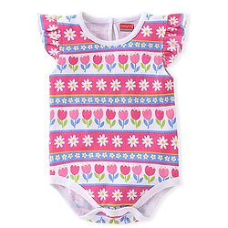Babyhug 100% Cotton Knit Sleeveless with Frill Detailing Onesie Pack of 3 Text & Floral Print - Mutlicolour