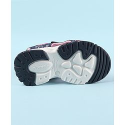 Cute Walk by Babyhug Sandal with Velcro Closure Heart Applque - Grey & Pink