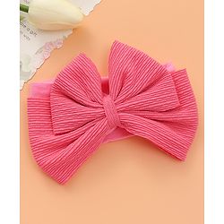 Babyhug Free Size Headbands with Bow Applique Pack of 2 - Fuchsia & White
