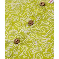 Babyhug 100% Cotton Woven Full Sleeves Floral Printed Kurta Dhoti Set-Green