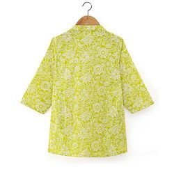 Babyhug 100% Cotton Woven Full Sleeves Floral Printed Kurta Dhoti Set-Green