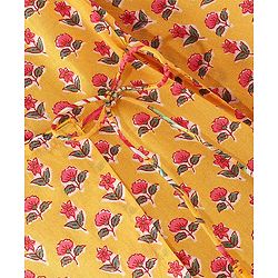 Babyhug Cotton Woven Full Sleeves Angarakha Kurta Dhoti Set Floral Print- Mustard