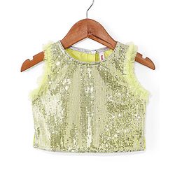 Babyhug Sleeveless Net Sequin Embroidered Lehenga Choli & Dupatta -Yellow