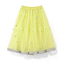 Babyhug Sleeveless Net Sequin Embroidered Lehenga Choli & Dupatta -Yellow