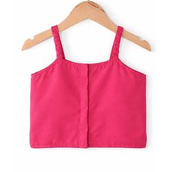 Babyhug Sleeveless  Top With Sharara & Floral Embroidered Jacket Set - Pink