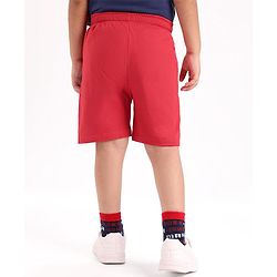 Babyhug Marvel Cotton Knit Shorts With Avengers Graphics - Red