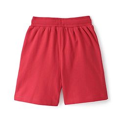 Babyhug Marvel Cotton Knit Shorts With Avengers Graphics - Red