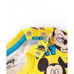 Babyhug Disney Half Sleeves T-Shirt & Jogger Pant With Mickey Mouse - Yellow & Black