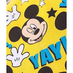 Babyhug Disney Half Sleeves T-Shirt & Jogger Pant With Mickey Mouse - Yellow & Black