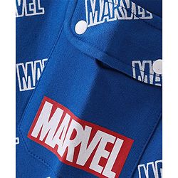 Babyhug Marvel Cotton Looper Knit Full Length Lounge Pant Text Print - Blue