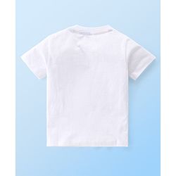 Babyhug 100% Cotton Knit Dungaree & Half Sleeves T-Shirt Set With Abstract Print -Multicolour