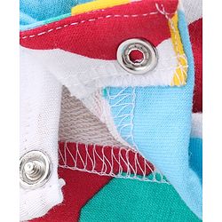 Babyhug 100% Cotton Knit Dungaree & Half Sleeves T-Shirt Set With Abstract Print -Multicolour