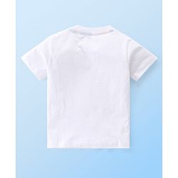 Babyhug 100% Cotton Knit Dungaree & Half Sleeves T-Shirt Set With Abstract Print -Multicolour