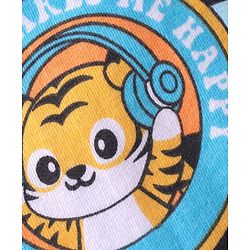 Babyhug Single Jersey Knit Tiger Printed Dungaree & Half Sleeves T-Shirt - White & Multicolor