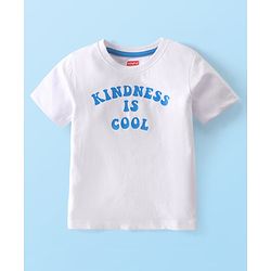 Babyhug Single Jersey Knit Tiger Printed Dungaree & Half Sleeves T-Shirt - White & Multicolor