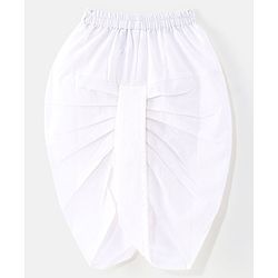 Babyhug Cotton Woven Full Sleeves Kurta & Dhoti Set With Elephant Print - White