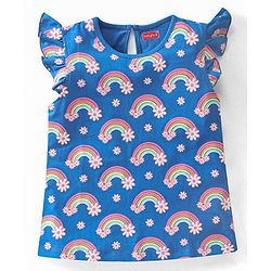 Babyhug Cotton Knit Sleeveless Top with Frill Detailing Polka Dot Graphic Pack of 3 - Pink Blue & Green