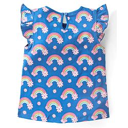 Babyhug Cotton Knit Sleeveless Top with Frill Detailing Polka Dot Graphic Pack of 3 - Pink Blue & Green