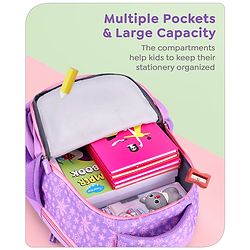 Babyhug Disney Frozen Tic-Tac-Toe School Backpack|2 Main Compartments, 2 Front Pockets, 2 side Bottle Pockets|Water Resistant|Long lasting and Durable Zippers | Comfortable back cushioning | For School, Travel and Outdoors|Lavender- 15.8 inches