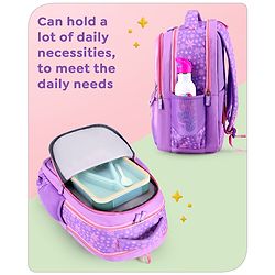 Babyhug Disney Frozen Tic-Tac-Toe School Backpack|2 Main Compartments, 2 Front Pockets, 2 side Bottle Pockets|Water Resistant|Long lasting and Durable Zippers | Comfortable back cushioning | For School, Travel and Outdoors|Lavender- 15.8 inches
