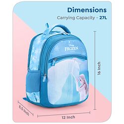 Babyhug Disney Frozen Tic-Tac-Toe School Backpack|2 Main Compartments, 2 Front Pockets, 2 side Bottle Pockets|Water Resistant|Long lasting and Durable Zippers | Comfortable back cushioning | For School, Travel and Outdoors|Lavender- 15.8 inches