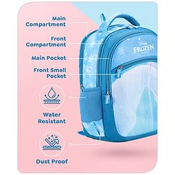 Babyhug Disney Frozen Tic-Tac-Toe School Backpack|2 Main Compartments, 2 Front Pockets, 2 side Bottle Pockets|Water Resistant|Long lasting and Durable Zippers | Comfortable back cushioning | For School, Travel and Outdoors|Lavender- 15.8 inches