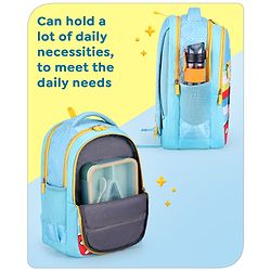 Babyhug Disney Mickey Mouse School Backpack|2 Main Compartments, 2 Front Pockets, 2 side Bottle Pockets|Water Resistant|Long lasting and Durable Zippers | Comfortable back cushioning | For School, Travel and Outdoors|Blue- 15.8 inches