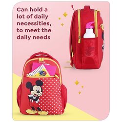 Babyhug Disney Mickey Mouse School Backpack|2 Main Compartments, 2 Front Pockets, 2 side Bottle Pockets|Water Resistant|Long lasting and Durable Zippers | Comfortable back cushioning | For School, Travel and Outdoors|Blue- 15.8 inches
